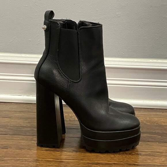 JLo Jennifer Lopez MARGY high platform black heeled bootie boots shoes 6/36.5 - Picture 2 of 10